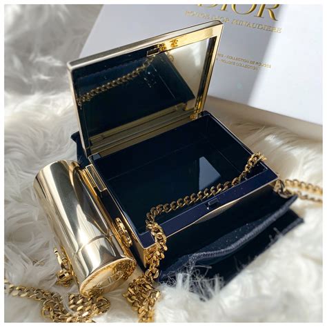 dior clutch with lipstick|christian dior lipstick clutch.